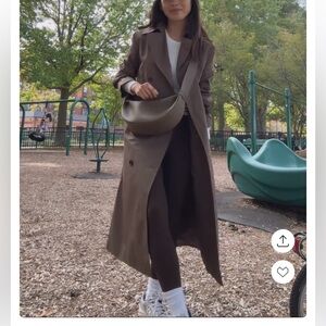 Crossbody sling crescent bag leather or vegan - brown elephant grey